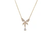 The micro-inlaid zircon butterfly water drop necklace features a light luxury, fashionable and niche design with a high-end feel. It is an exquisite and versatile collarbone chain Item Picture